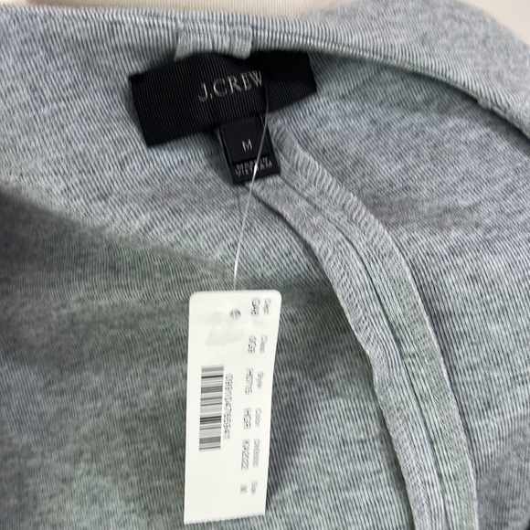 J. CREW Gray Long Sleeve Wrap Belted Sweatshirt Cardigan Sweater NWT Size Medium - Picture 8 of 12